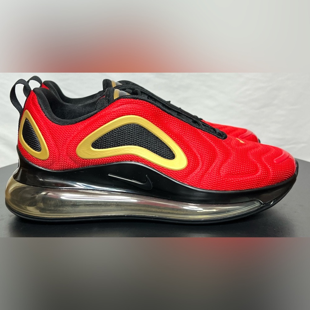 Nike Red and Gold Air Max 720 Sneakers Shoes Sporty Activewear Athletic Gym Run - Picture 7 of 15